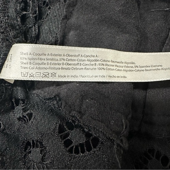 FREE PEOPLE‎ ONE Adella Black Lace Bralette Medium Boho Top Sexy Lightweight - Picture 10 of 15